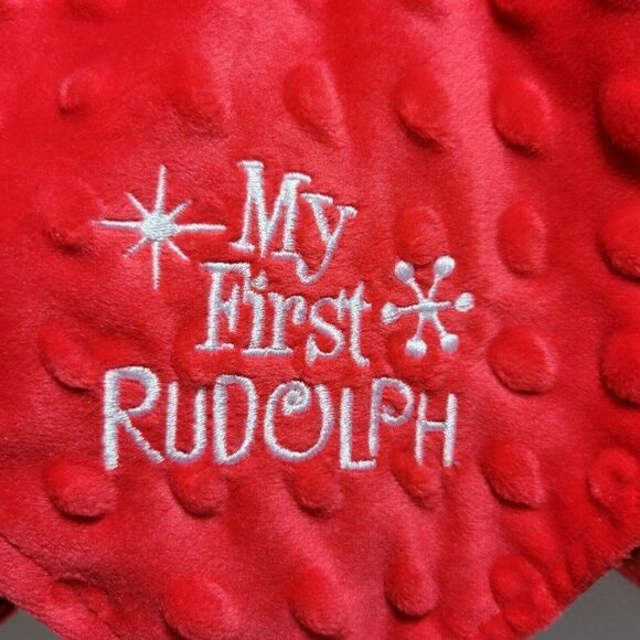 Rudolph Red Nosed Reindeer Lovey Security Blanket MY FIRST RUDOLPH 12x12 NWT - Picture 4 of 11